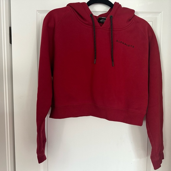 Alphalete Tops - Red Alphalete Cropped Sweater